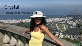  Presentation with tourist - Presentation design consisting of christ redeemer - tourist in rio de janeiro background and a teal colored foreground