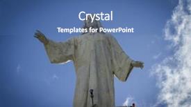  Presentation with downtown los angels - Slide set consisting of christ rock - cerro de los angeles is background and a  colored foreground