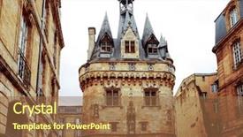  Presentation with christ - Audience pleasing PPT theme consisting of christ rock - street view of old town backdrop and a  colored foreground