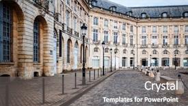  Presentation with city street - Audience pleasing PPT theme consisting of christ rock - street view of old town backdrop and a gray colored foreground