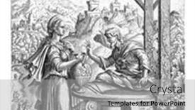  Presentation with water well - Cool new PPT theme with christ-sits-on-the-edge backdrop and a light gray colored foreground