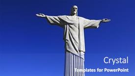  Presentation with christ - Colorful slide set enhanced with christ-the-redeemer-statue backdrop and a cobalt blue colored foreground