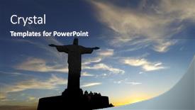  Presentation with christ - Presentation theme enhanced with christ-the-redeemer-statue background and a  colored foreground