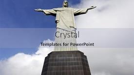  Presentation with christ - Beautiful slide set featuring christ-the-redeemer-statue backdrop and a light blue colored foreground