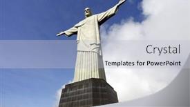  Presentation with christ - Presentation design with christ-the-redeemer-statue background and a light blue colored foreground