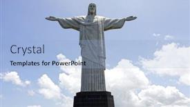  Presentation with christ - Slide set having red garden geranium pelargonium flowers in tenerife winter vacation background and a tawny brown colored foreground