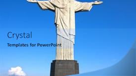  Presentation with christ - Colorful theme enhanced with christ-the-redeemer-statue backdrop and a teal colored foreground