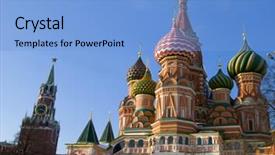  Presentation with saint - Cool new theme with christan - saint basil's cathedral moscow backdrop and a light blue colored foreground