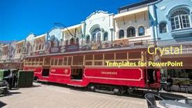  Presentation with tram - Slides consisting of christchurch-new-zealand-january-30 background and a tawny brown colored foreground