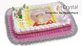  Presentation with christening - Slides consisting of christening cake background and a light gray colored foreground