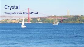  Presentation with sailing - Slide set enhanced with christiam - sailing on the river tejo background and a sky blue colored foreground