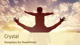  Presentation with praise - Colorful presentation enhanced with christian - family time father and son backdrop and a cream colored foreground