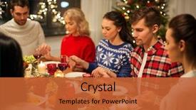  Presentation with diversity students friends happiness concept - Cool new PPT theme with christian - holidays and celebration concept backdrop and a red colored foreground