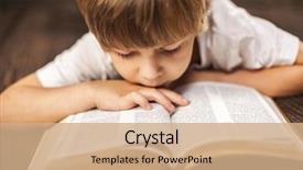  Presentation with christian - Cool new presentation with christian - little boy studying the scriptures backdrop and a coral colored foreground