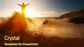  Presentation with praise - Audience pleasing PPT layouts consisting of christian - silhouette of a man backdrop and a tawny brown colored foreground