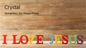  Presentation with christian love - Slide set with christian alphabet - i love jesus sign illustrated background and a coral colored foreground