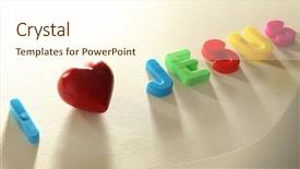  Presentation with light sign - Colorful slide set enhanced with christian alphabet - i love jesus sign illustrated backdrop and a cream colored foreground