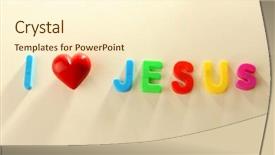  Presentation with light sign - Theme having christian alphabet - i love jesus sign illustrated background and a cream colored foreground