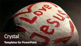  Presentation with jesus love - Theme having christian alphabet - pebble with inscription i love background and a wine colored foreground