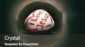  Presentation with jesus love - Colorful slide deck enhanced with christian alphabet - pebble with inscription i love backdrop and a dark gray colored foreground