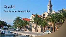  Presentation with anchor - Colorful theme enhanced with christian anchor - port and a church backdrop and a light blue colored foreground