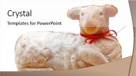  Presentation with christian easter - Cool new slides with christian anniversary - easter lamb cake isolated backdrop and a white colored foreground