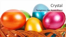  Presentation with easter basket - Presentation featuring  background and a  colored foreground