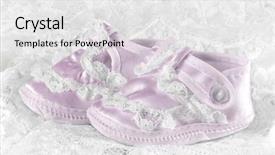 Presentation with girl pink baby shower - Audience pleasing presentation consisting of christian baptism - pink baby booties backdrop and a white colored foreground