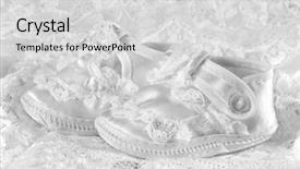  Presentation with baptism - Cool new presentation theme with christian baptism - white baby booties on lace backdrop and a light gray colored foreground
