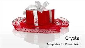  Presentation with beautiful reof christmas season - PPT theme having christian anniversary - christmas season beautiful gift boxes background and a  colored foreground
