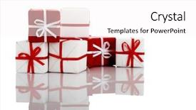  Presentation with reflection - PPT layouts consisting of christian anniversary - christmas season small gift boxes background and a  colored foreground