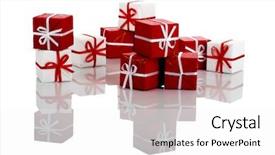  Presentation with reflection - Presentation theme having christian anniversary - christmas season small gift boxes background and a  colored foreground