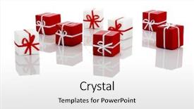  Presentation with reflection - Slides featuring christian anniversary - christmas season small gift boxes background and a white colored foreground