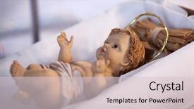  Presentation with jesus manger - Cool new PPT theme with baby jesus in manger backdrop and a lemonade colored foreground