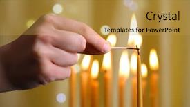  Presentation with lighting - Audience pleasing slides consisting of hand lighting candle backdrop and a gold colored foreground
