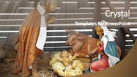  Presentation with nativity - PPT theme featuring lone golfer ready to make his final putt on hole number 18 background and a yellow colored foreground