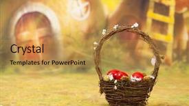  Presentation with easter basket - Audience pleasing slides consisting of christian birthday - red easter eggs in basket backdrop and a gold colored foreground