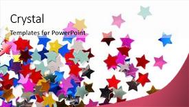  Presentation with confetti - Colorful presentation theme enhanced with christian new year - stars in the form backdrop and a white colored foreground