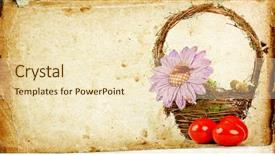 Presentation with easter basket - Theme enhanced with vintage photo of easter eggs background and a cream colored foreground