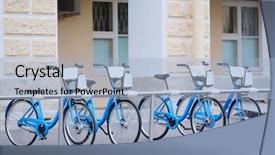  Presentation with snow storm city parks - Presentation having christian cars - bicycle parking in the city background and a  colored foreground