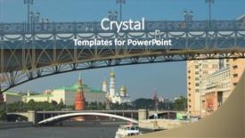  Presentation with bridge - Slides having christian cars - bridge in center of moscow background and a teal colored foreground