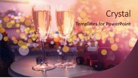  Presentation with christmas cars - Cool new presentation theme with christian cars - champagne flutes with christmas decorations backdrop and a coral colored foreground