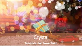  Presentation with christmas presents - Audience pleasing presentation theme consisting of christian cars - christmas tree with presents backdrop and a coral colored foreground