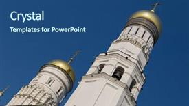  Presentation with tower - Beautiful slide deck featuring christian cars - ivan the great bell tower backdrop and a  colored foreground