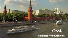  Presentation with river - Beautiful PPT layouts featuring christian cars - moscow kremlin wall moscow river backdrop and a dark gray colored foreground