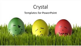  Presentation with color - Cool new presentation design with christian cartoon - three color eggs with different backdrop and a white colored foreground