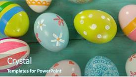  Presentation with christian easter - Amazing slide set having christian choices - close-up of painted easter eggs backdrop and a  colored foreground