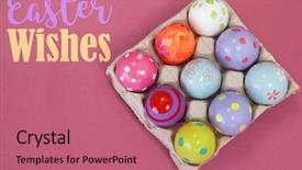  Presentation with easter - PPT theme with christian choices - easter greeting against colorful easter background and a coral colored foreground