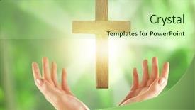  Presentation with religion - Presentation theme consisting of christian choices - freedom of religion concept female background and a mint green colored foreground