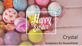  Presentation with easter - Slide set having christian choices - happy easter against painted easter background and a coral colored foreground